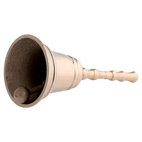 Tischglocke aus silberfarbenem Messing – Höhe 12 cm