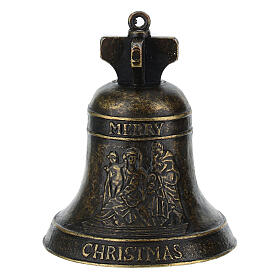 Weihnachtsglocke aus brüniertem Metall, 5 × 7 cm