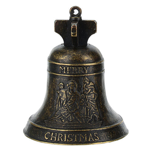 Weihnachtsglocke aus brüniertem Metall, 5 × 7 cm 1