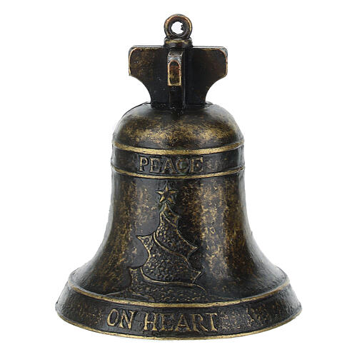 Weihnachtsglocke aus brüniertem Metall, 5 × 7 cm 3