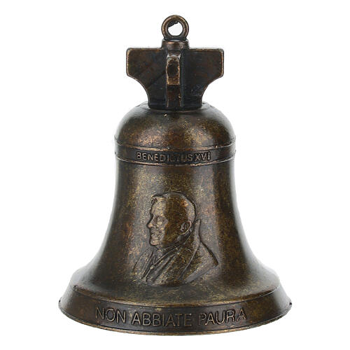Campana Papa Benedetto XVI metallo brunito 5x7 cm 1