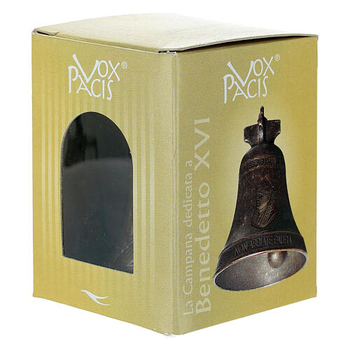 Bronzed Metal Bell Pope Benedict XVI 5x7 cm 2