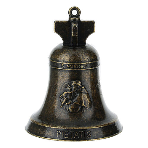 Bronzed Metal Bell St. Anthony of Padua 5x7 cm 1