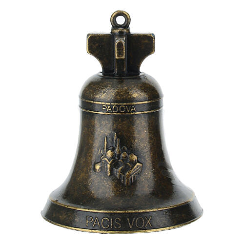 Bronzed Metal Bell St. Anthony of Padua 5x7 cm 3