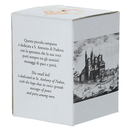 Bronzed Metal Bell St. Anthony of Padua 5x7 cm 4