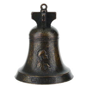 Bronzed Metal Church Bell St. Francis of Assisi 5x7 cm