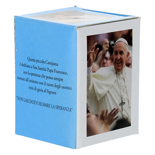 Bronzed Metal Church Bell Pope Francis 5x7 cm 4