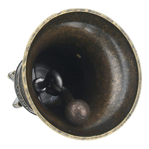 Bronzed Metal Church Bell Pope Francis 5x7 cm 5