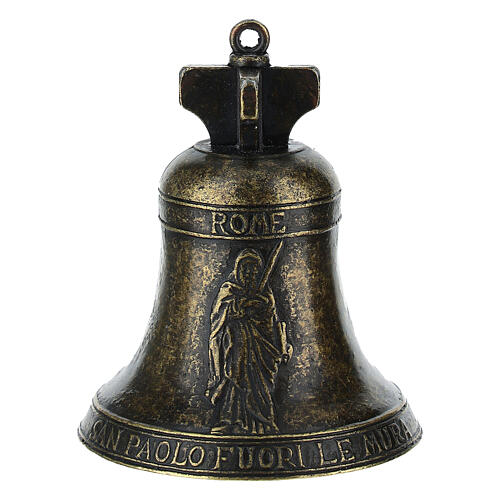 Campana San Paolo in metallo brunito 5x7 cm 1