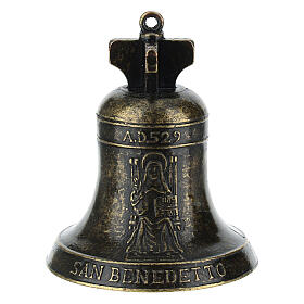 Bronzed Metal Altar Bell St Benedict 5x7 cm
