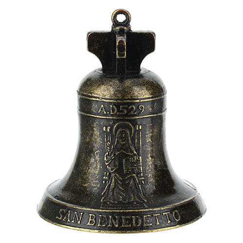 Bronzed Metal Altar Bell St Benedict 5x7 cm 1