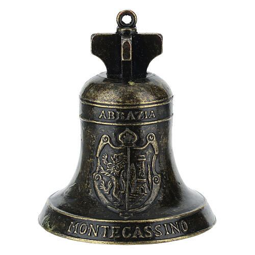 Bronzed Metal Altar Bell St Benedict 5x7 cm 3