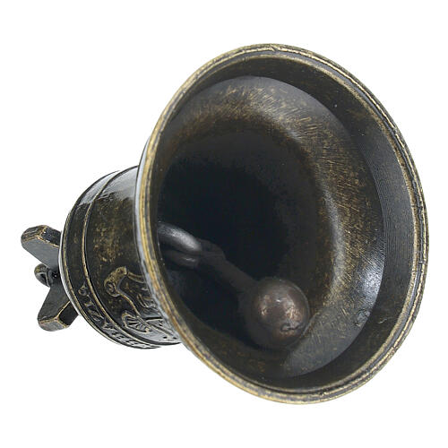 Bronzed Metal Altar Bell St Benedict 5x7 cm 5