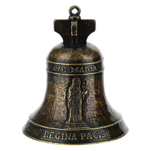 Sino Nossa Senhora de Medjugorje metal brunido 5x7 cm 1