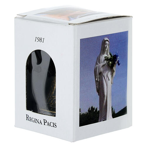 Sino Nossa Senhora de Medjugorje metal brunido 5x7 cm 2