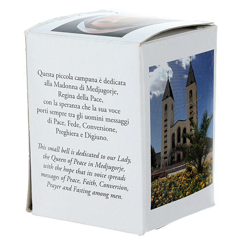 Bronzed Metal Altar Bell Our Lady of Medjugorje 5x7 cm 4