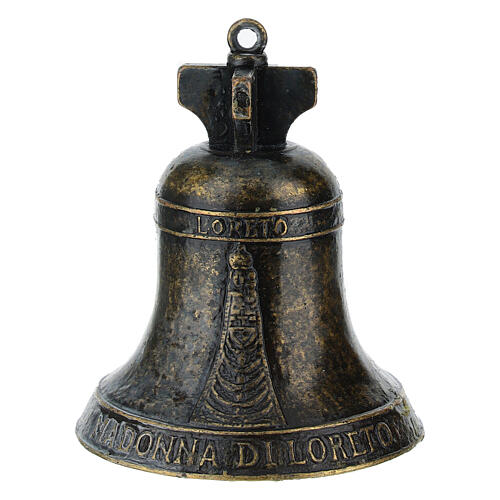 Campana in metallo brunito Madonna di Loreto 5x7 cm 1