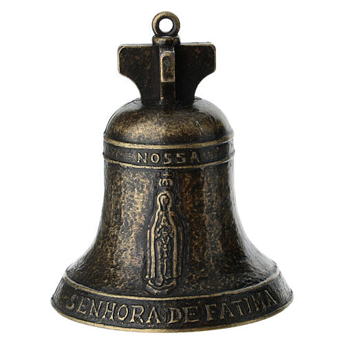 Campana Madonna di Fatima in metallo brunito 5x7 cm 3