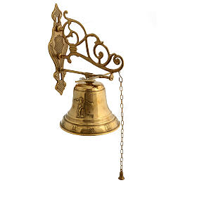Wall Church Bell model Angel golden brass 37 cm
