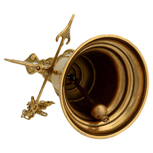 Wall mounted bell "Angelo" of gold plated brass, 12x6 in 5