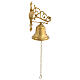 Wall mounted bell "Angelo" of gold plated brass, 12x6 in s1