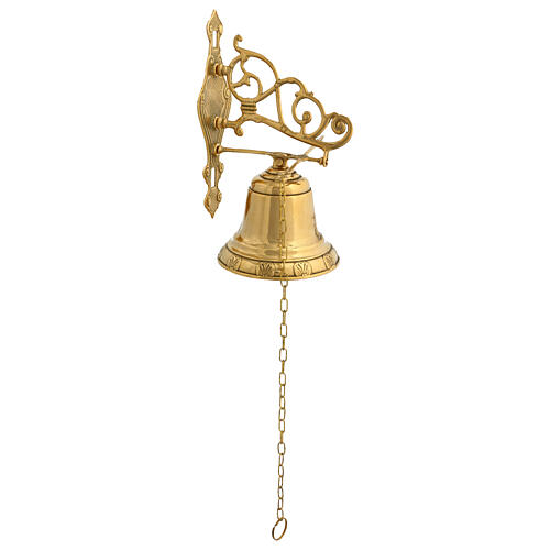 Campana mod angelo muro ottone dorato 30x15 cm 1