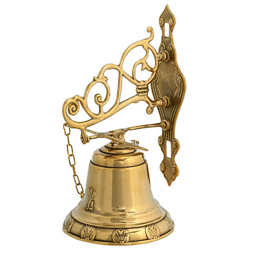 Campana mod angelo muro ottone dorato 30x15 cm 4