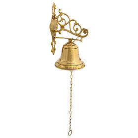 Church Bell mod angel wall gold plated brass. 30x15 cm