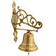 Gold plated brass wall bell with chain 30x15 cm s2