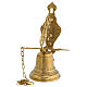 Gold plated brass wall bell with chain 30x15 cm s3