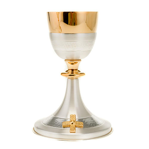 Chalice and Ciborium hammered Silver-plated brass 4