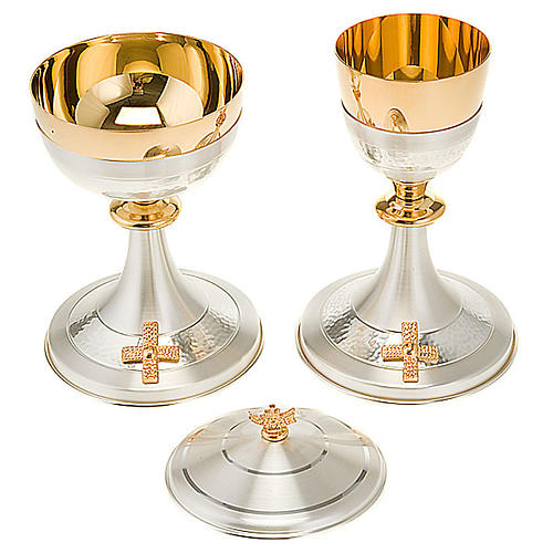 Chalice and Ciborium hammered Silver-plated brass 8