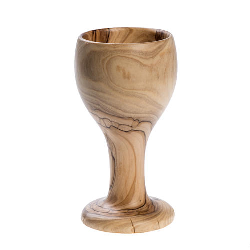 Chalice in olive wood and golden brass, Bethlehem Monastery