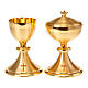 Golden chalice and ciborium with cross s1