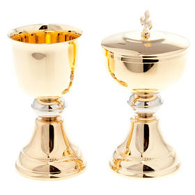 Cálice e cibório latão dourado s1