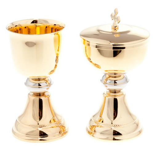 Cálice e cibório latão dourado 1