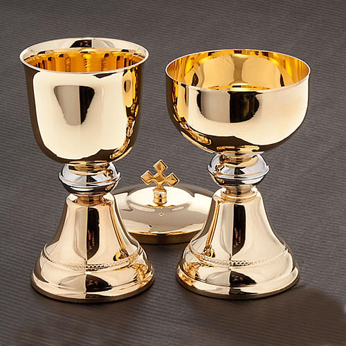 Cálice e cibório latão dourado 2