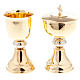 Cálice e cibório latão dourado