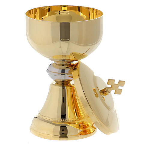Chalice and ciborium for travel in gold-plated brass 4