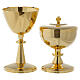 Gold-plated brass chalice and ciborium - small size s1