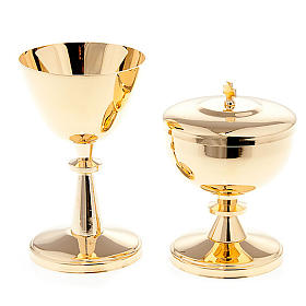 Cálice e píxide latão dourado brilhante s1