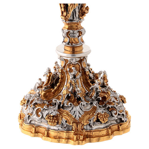 Chalice and ciborium Nativity, golden silver and brass 11