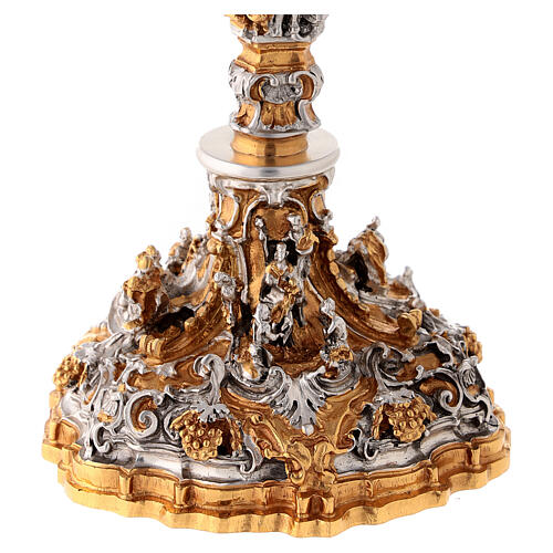Chalice and ciborium Nativity, golden silver and brass 13