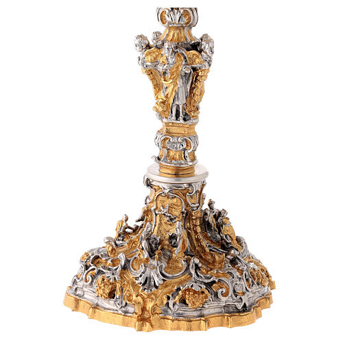 Chalice and ciborium Nativity, golden silver and brass 14