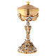 Chalice and ciborium Nativity, golden silver and brass s3