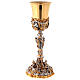 Chalice and ciborium Nativity, golden silver and brass s17