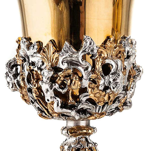 Chalice and ciborium Putti, gold plated brass 3