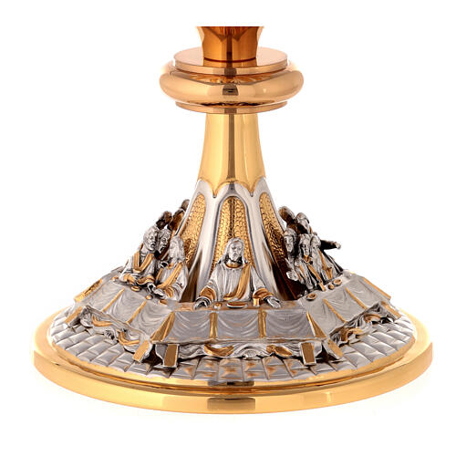 Chiselled chalice and ciborium set The last supper 2