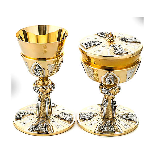 Chiselled chalice and ciborium set the Evangelists 1