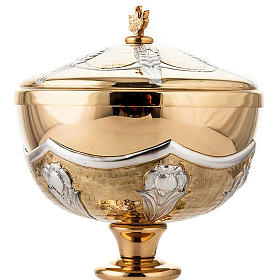 Cálice e cibório latão cinzelado cervos à fonte s5